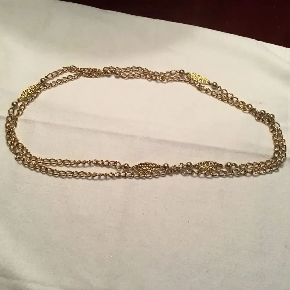 $12 ea or 3/$25 Goldtone Plaque and Bead Long Neck
